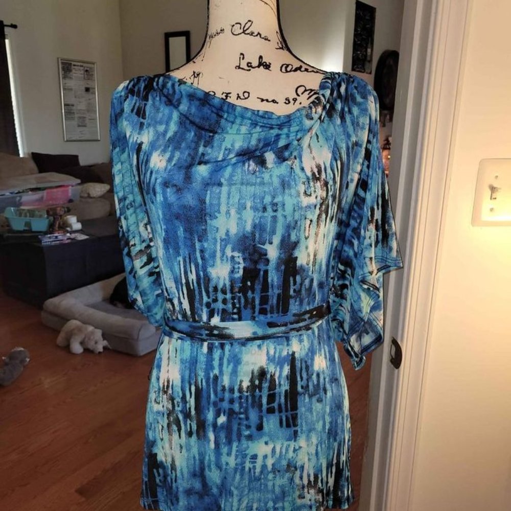 dress shirt blue dots medium